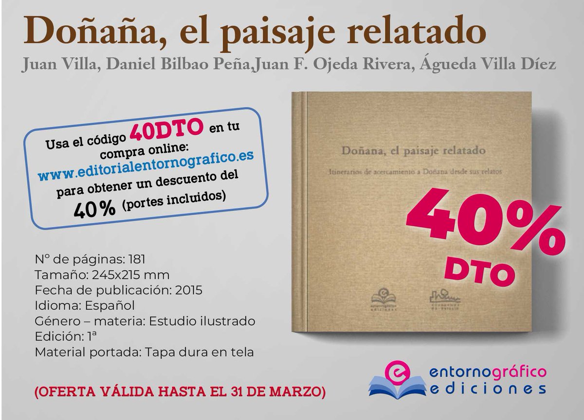 Estampas de la Granada perdida
¡ 40% de descuento ! COMPRA TU LIBRO AQUÍ: editorialentornografico.es
#entornografico #entornograficoediciones #edicionlibro #libro #queremosqueleasmas #read #reading #book #discount #descuento