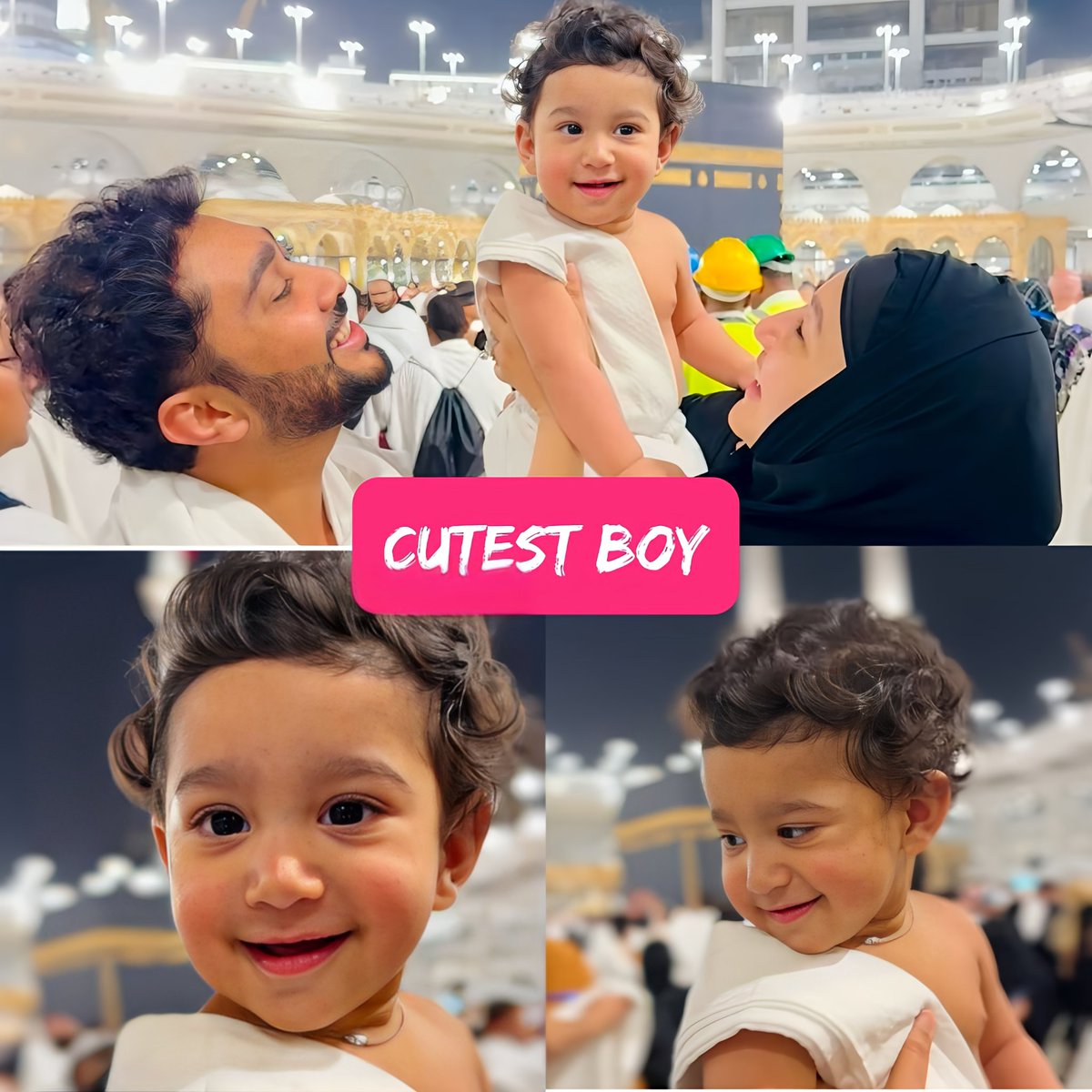 Gauhar Khan and Zaid Darbar revealed their son's face in Mecca #gauharkhan #zaiddarbar