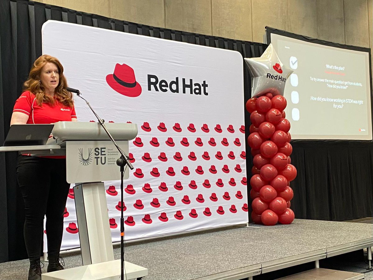 Very insightful talk from Rachel Lawton with <a href="/RedHat/">Red Hat</a> here at #womenintech. Great to hear her story and perspective on the opportunities for women in technology! <a href="/WomenInTechWIT/">WomenInTechSETU</a>
