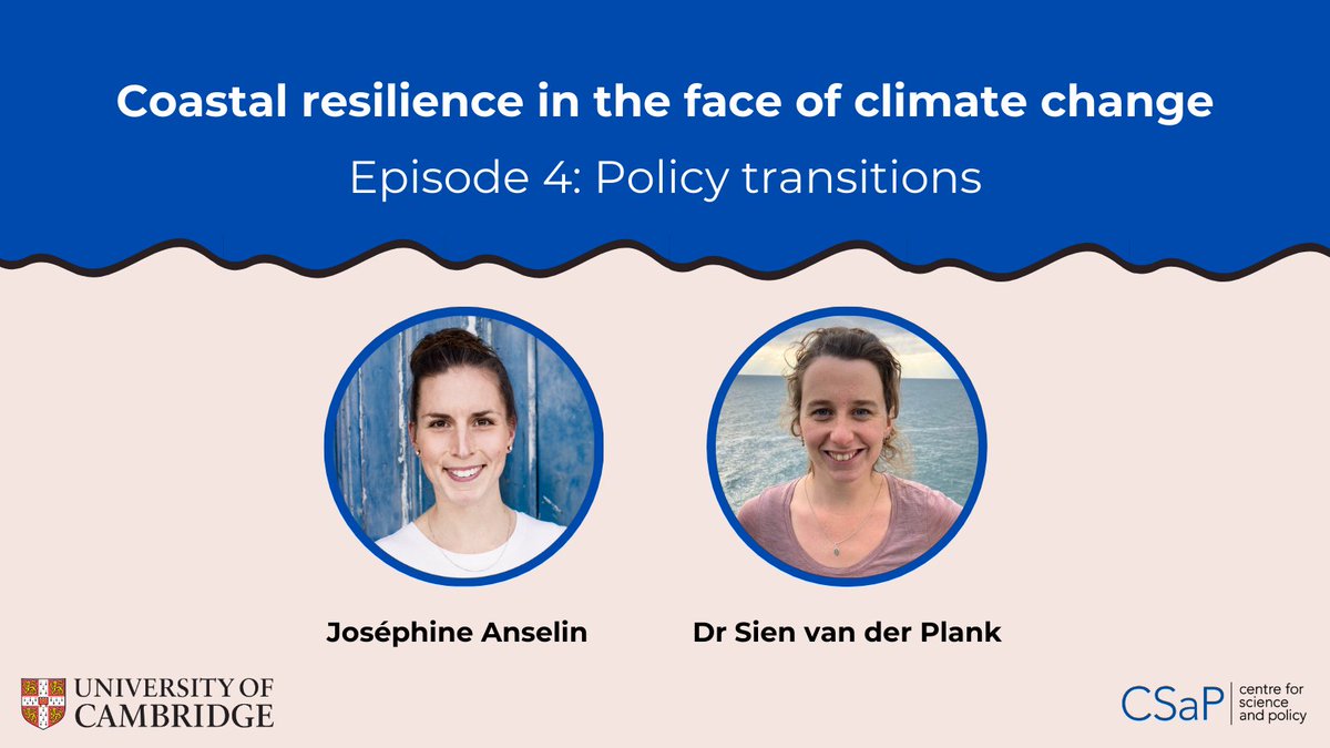 In the final episode CSaP's mini-series on coastal resilience, we discuss coastal management policy transitions with Dr Sien van der Plank Listen to the discussion here: youtu.be/VPWMme50x4g #coastalresilience #coastaladaptation #climatepolicy