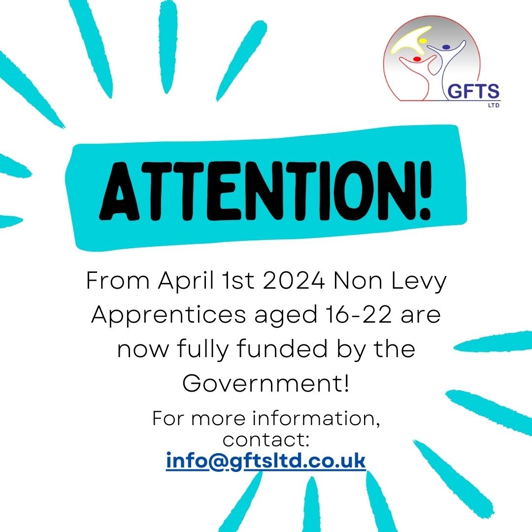 ATTENTION! From 1st April 2024 any new apprentice age between 16 to 22 (up to their 22nd Birthday) will be fully funded by the government for Small to Medium sized employers. We hope this has a great impact on the industry and encourage many more apprentices to enroll! 🤞