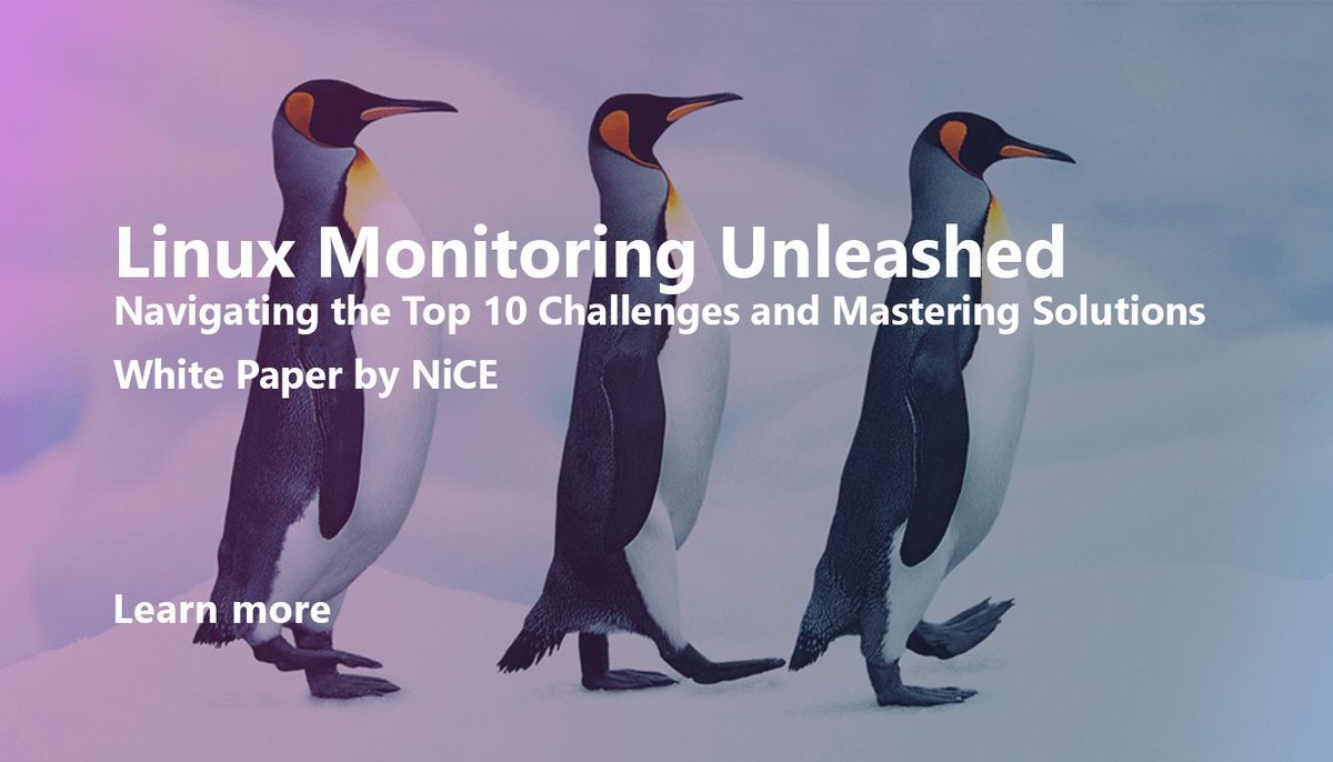NiCE_IT_Mgmt's tweet image. Unleash the power of Linux monitoring with NiCE's Power Management Pack!🚀Download the white paper for adaptive analytics, automation, and a user-centric approach: buff.ly/3UA4GzD. Navigate the complexities with adaptive analytics and more! #LinuxMonitoring #ITMonitoring