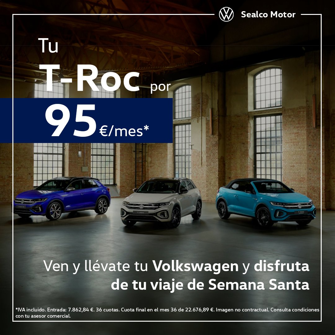 VOLKSWAGEN_SM's tweet photo. Esta semana santa no hagas ESES en tu viaje, ven, llévate tu Volkswagen y disfruta de tus vacaciones 🏖️🚘
Desliza y descubre tu nuevo T-Roc 🤩 https://t.co/nQevHNCQPe