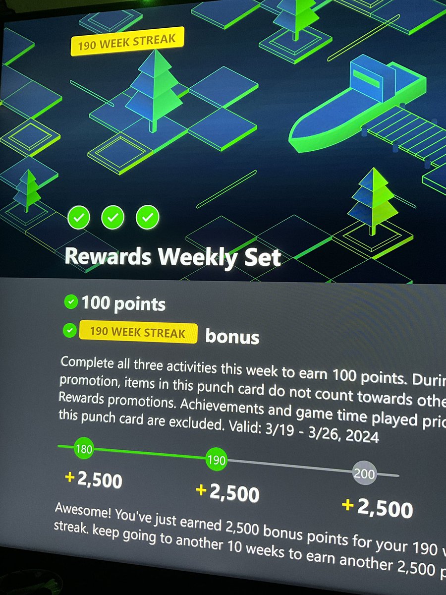 After just hitting 190 week streak. @Xbox are changing the way we earn rewards. Sad times 😢