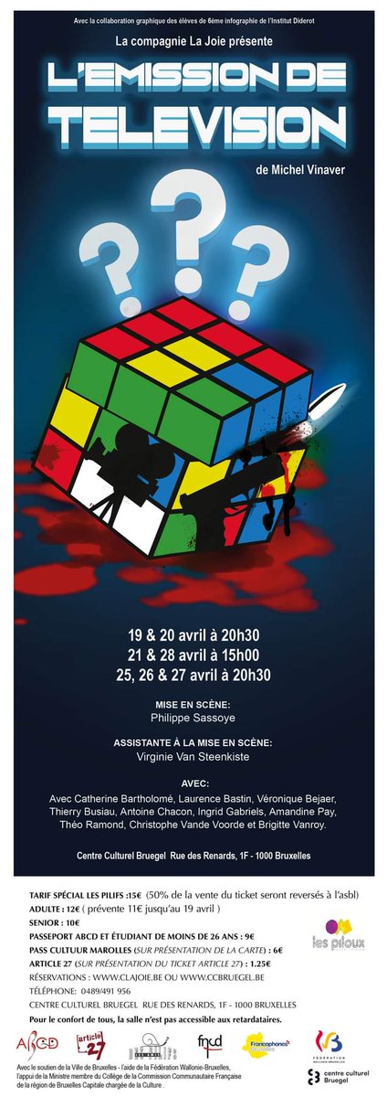 A play called 'L'émission de télévision' played by the amateur company La Joie in 4 four weeks already and in which I have the privilege to play 😁
#amateurtheatre Brussels
#compagnielajoie