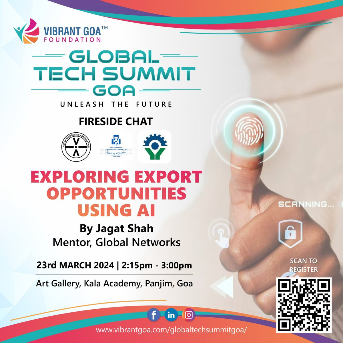 globaljagat's tweet photo. From Camp Goa of Mentor on road
At Vibrant Goa Foundation Global Tech Summit, next two days, I will be sharing my views on :
1. Unlocking export opportunities : exploring emerging markets and strategic partnerships
2. Exploring export opportunities using AI
#vibrantgoa https://t.co/ErLHIUv3F1