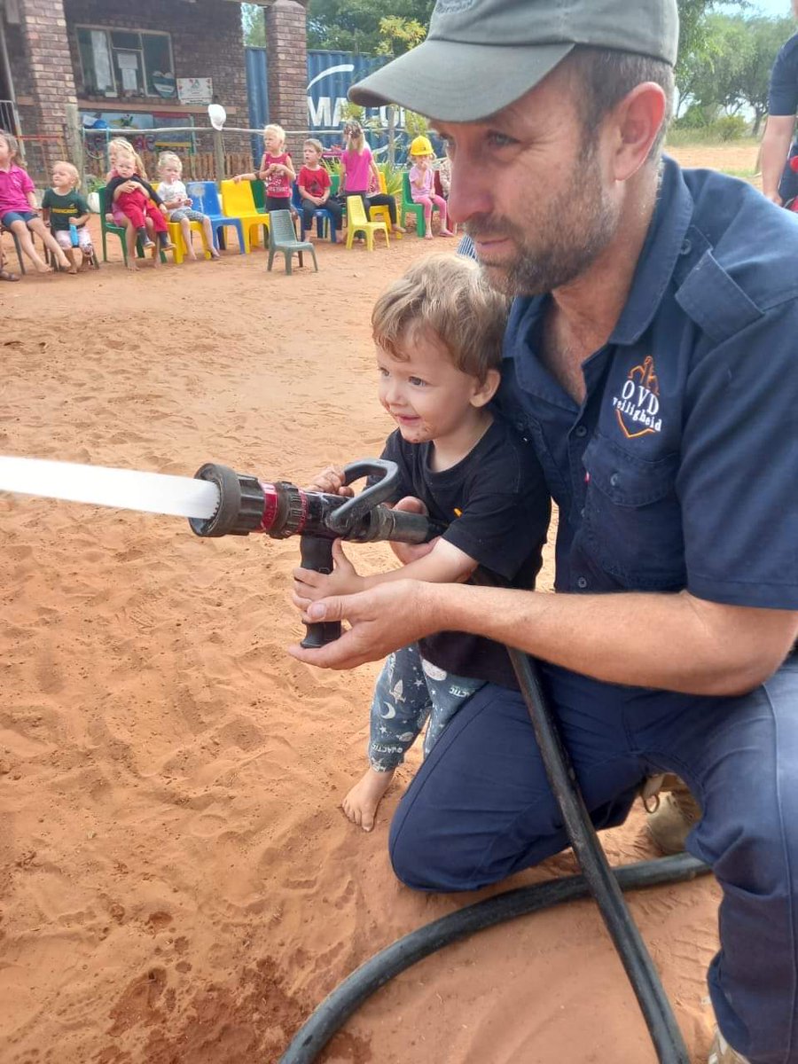 Orania toddlers get their first firefighting lessons. It's never too early to start their training, is it? We are very proud of the great job our emergency, security and paramedic personnel are doing, keeping Orania safe. #Orania