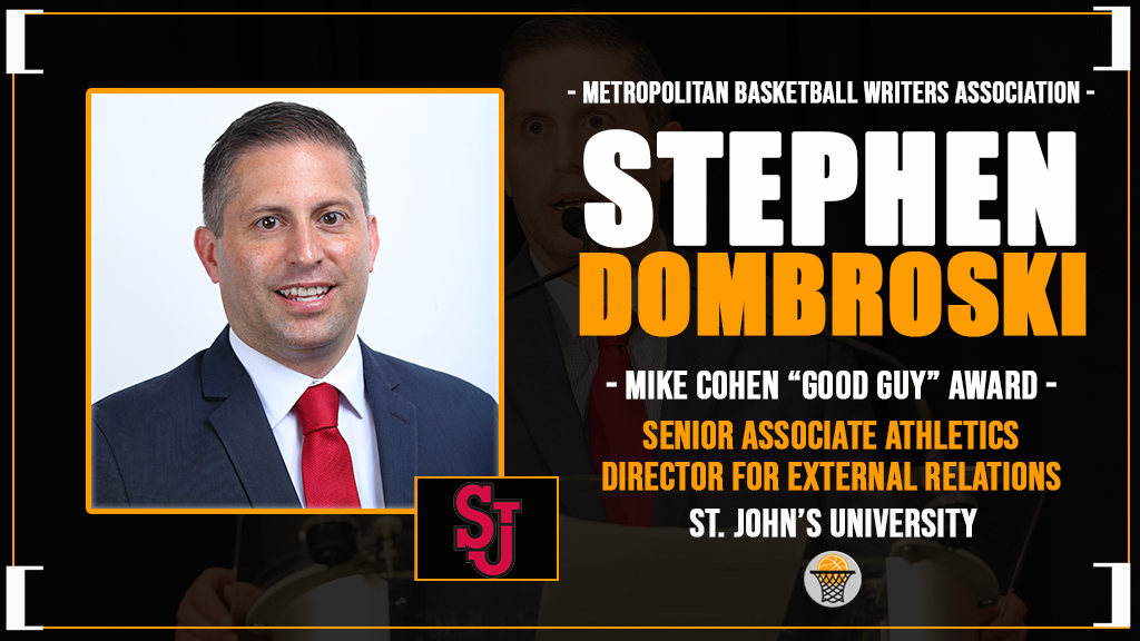 🚨2024 MBWA AWARDS 🚨 🗽St. John's Stephen Dombrowski to be Honored with the Mike Cohen 'Good Guy' Award at Haggerty Dinner. Congratulations!!! @StJohnsRedStorm @BIGEAST tinyurl.com/2cnbc3gr