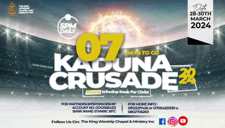 bartlisu's tweet image. Pray, plan, and support this great Crusade.
#KadunaCrusade
#WinningSoulsforChrist
#KWCM