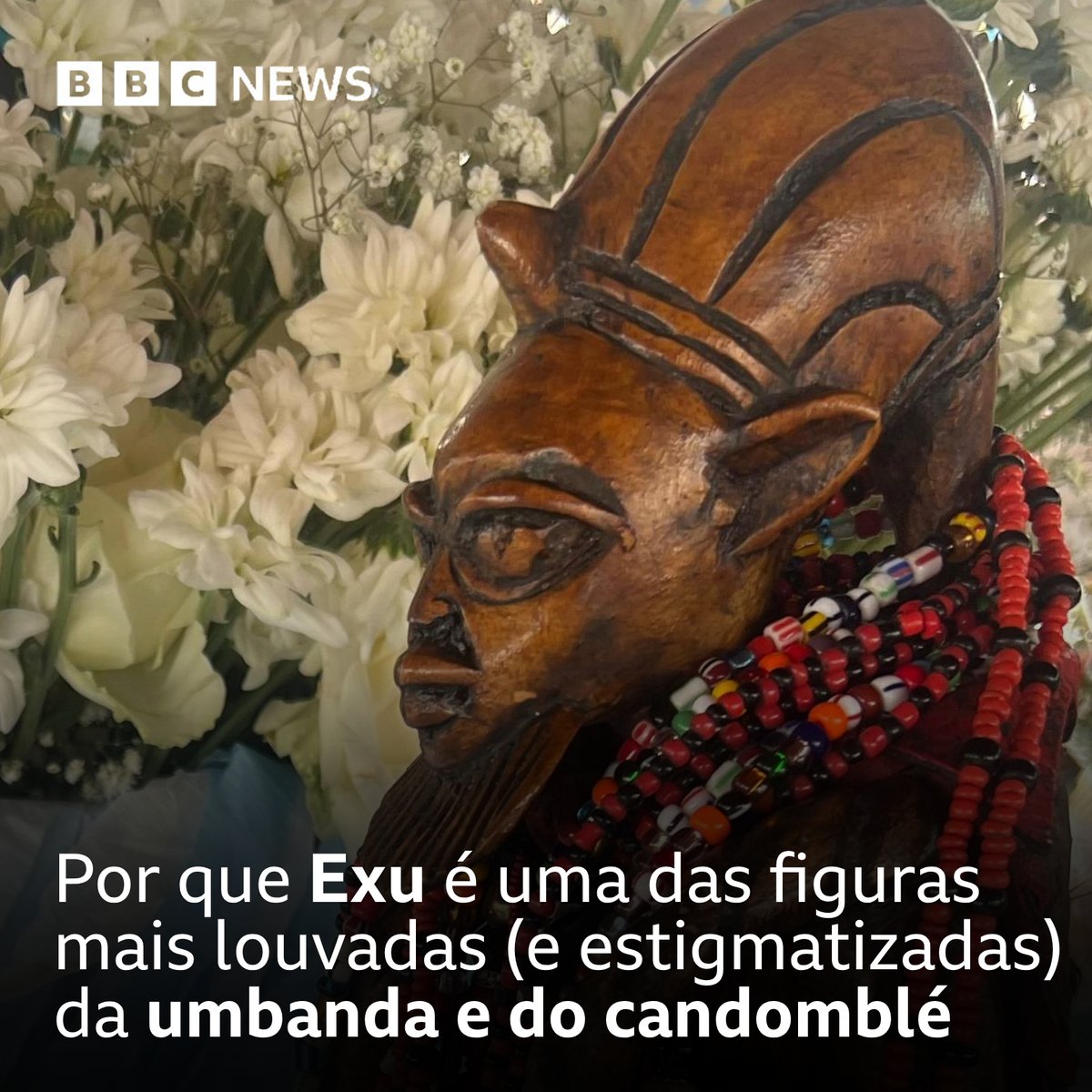 bbcbrasil's tweet photo. “Exu é amor, é respeito, e ele luta por todos nós"

Cultuada na África pelo povo iorubá, figura chegou ao Brasil pelos escravizados com religiosidade do candomblé

Acabou estigmatizada pelo catolicismo — que cravou no orixá pecha de figura demoníaca: https://t.co/sf3sHtbSZR https://t.co/7B2lXRC4qw
