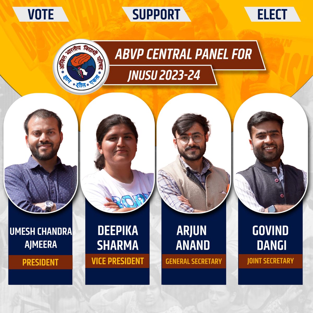 Calling all JNU students! It's time to stand up against the authoritarian regime of communism. Vote for ABVP in the upcoming election to safeguard our future. #ABVP4JNUSU
