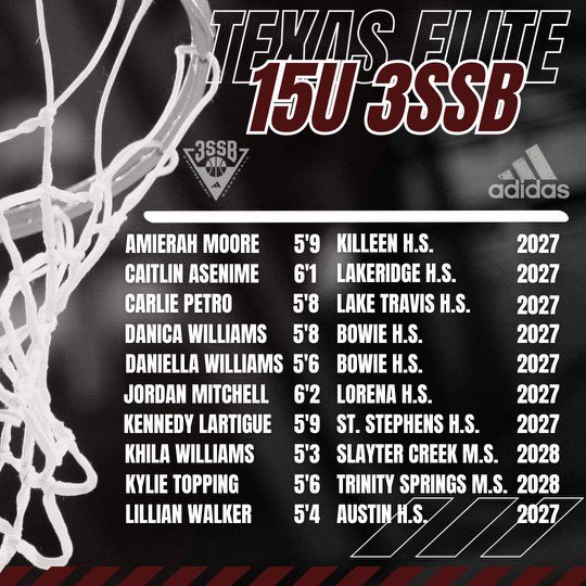 Introducing our 2024 Texas Elite Prime 15U 3SSB roster! Head Coach @EMcCarty22 Asst @topping_coach @3SSBGCircuit /// 🏀