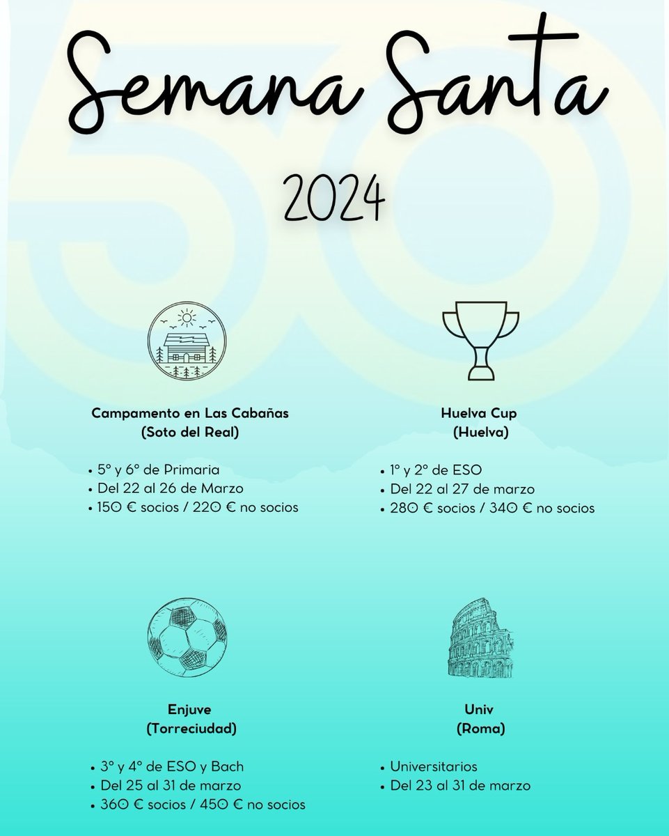 ClubViana's tweet photo. Ya estamos a las puertas de la Semana Santa.
Y arrancan los planes de Viana: Campamento en Las Cabañas, Huelva Cup, Enjuve en Torreciudad y Univ en Roma.

Grandes planes para descansar, pasarlo muy bien, y, sobretodo, para preparar y vivir muy bien la Semana Santa. 😃👏👍⚽🙏📿😇 https://t.co/bHMRD5k4sl