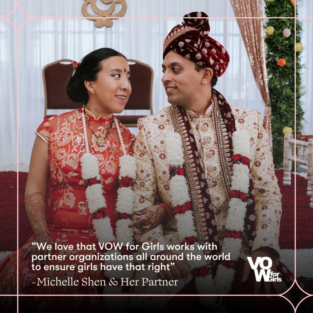 Michelle Shen and her partner transformed their wedding into a powerful moment for girl empowerment. Inspired to do the same? Visit lite.spr.ly/6006vq2 to discover how you can weave VOW into your special day. #VowToMakeADifference