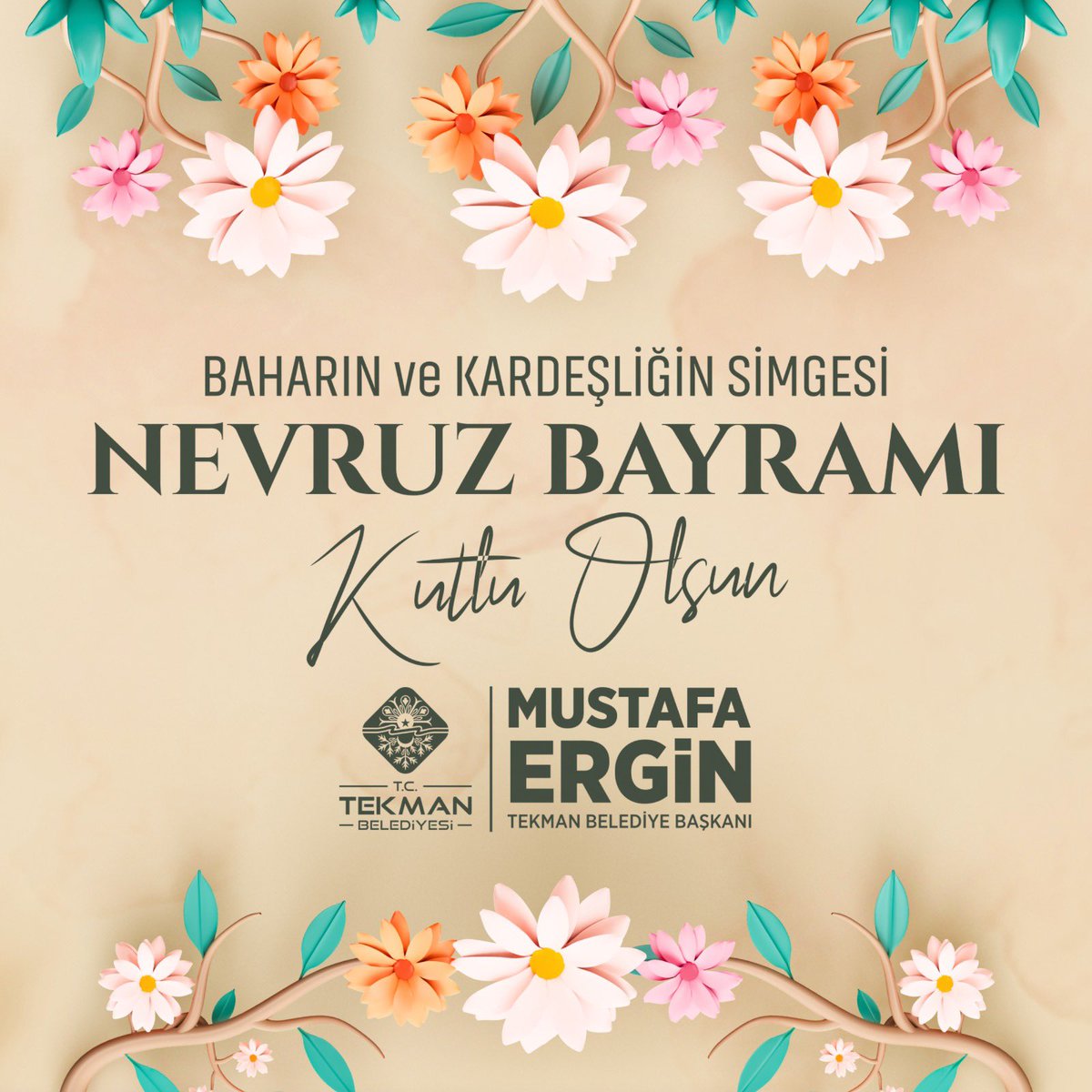 Baharın ve Kardeşliğin müjdeleyicisi Nevruz’un ülkemize ve milletimize sağlık,sevgi ve mutluluk getirmesini diliyoruz.

#NevruzBayramı kutlu olsun.