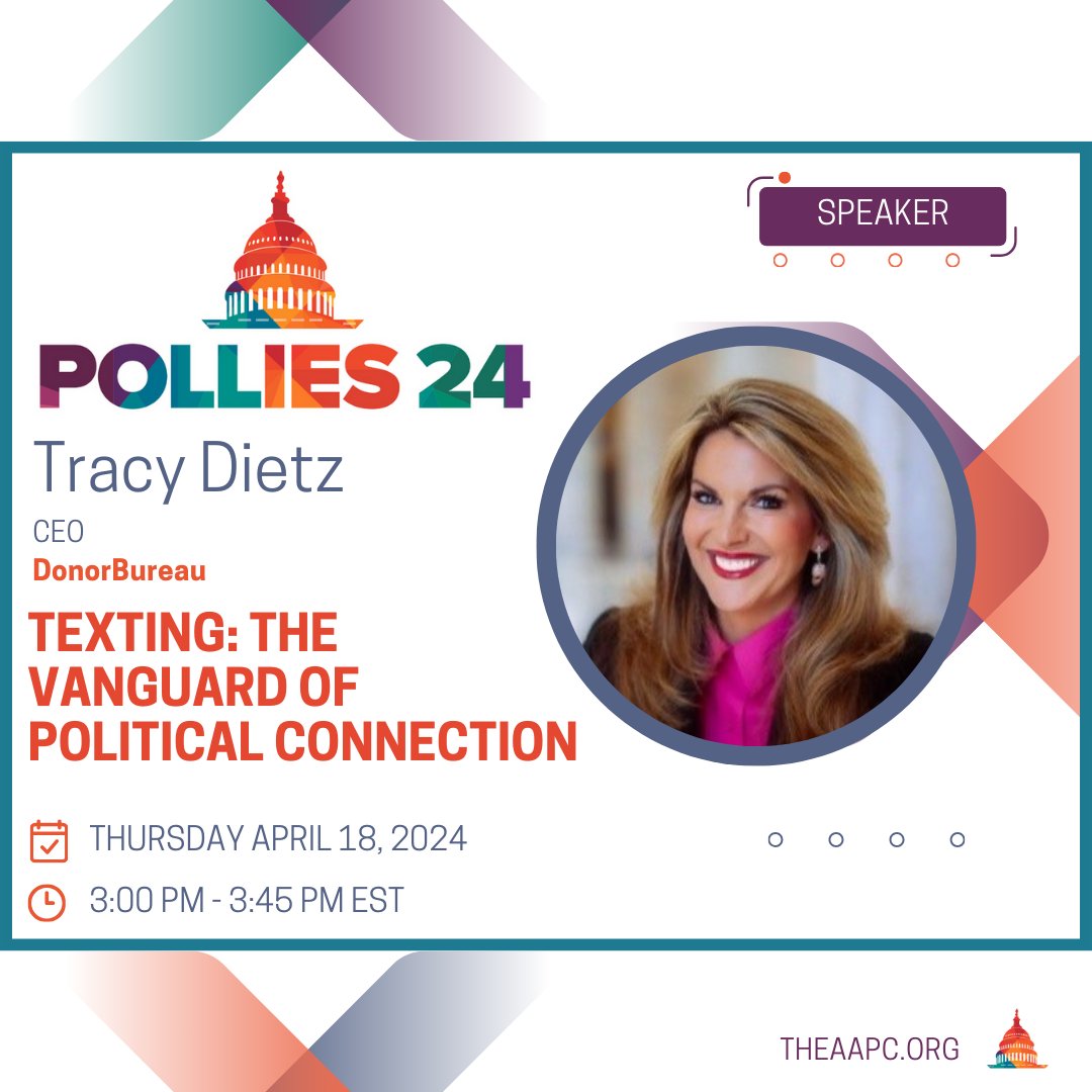 In this #Pollies24 session, discover the latest trends shaping political texting practices and gain insights into the ever-evolving regulations that govern this dynamic landscape with @tadietz and the full panel. Register today! bit.ly/4141aih