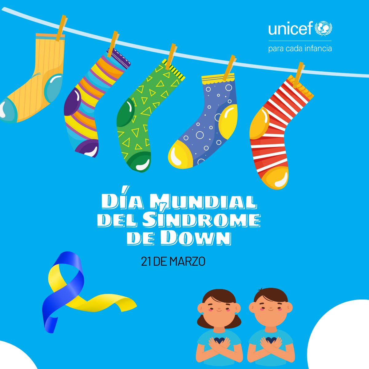 Hoy en el Día Mundial del Síndrome de Down celebramos la diversidad y la inclusión.💙 Desde UNICEF nos unimos al llamado de contribuir en la promoción de una sociedad más inclusiva y justa. #DíaMundialDelSíndromeDeDown #Inclusión