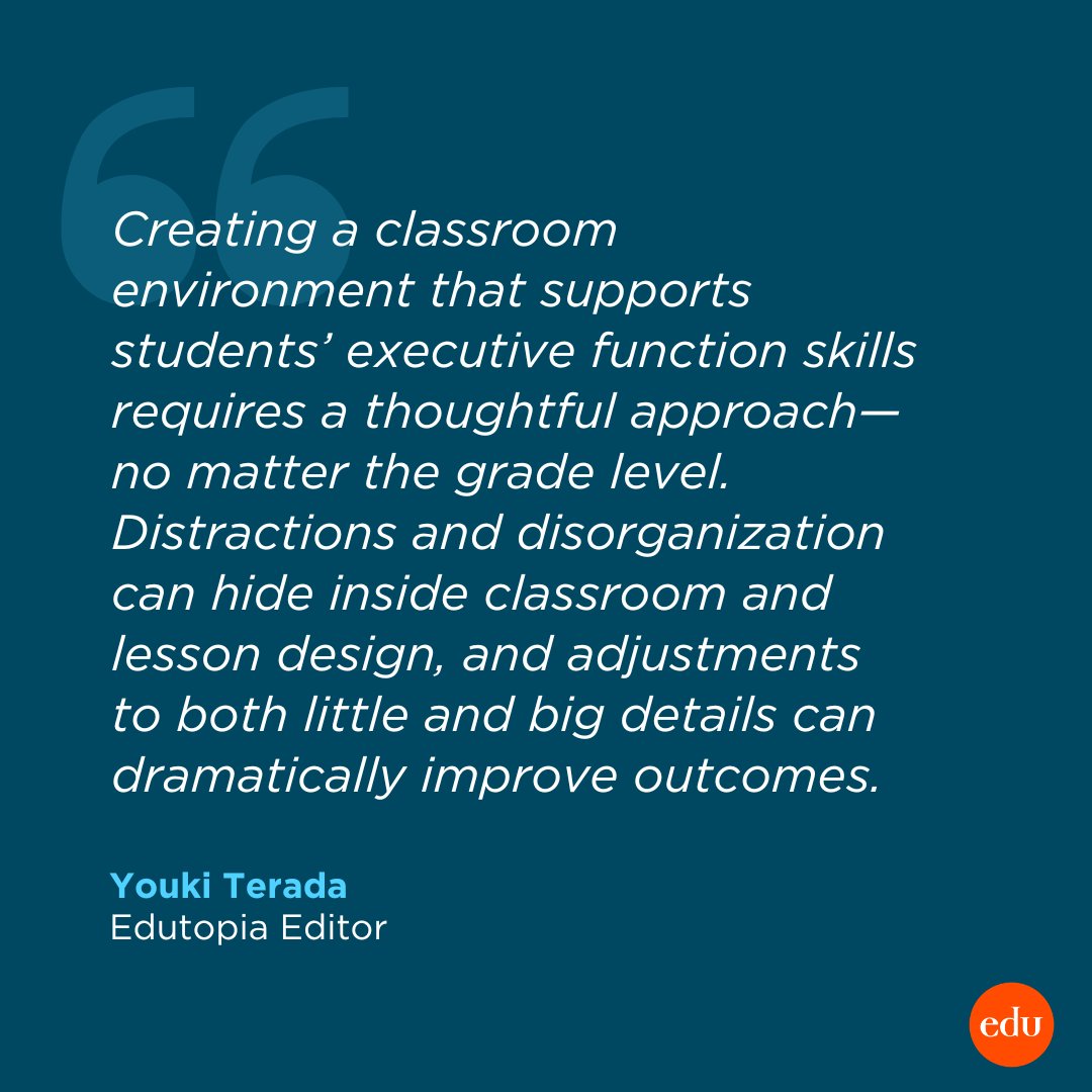 Many of our students have the knowledge & the ability; however they lack the executive functioning skills that are critical to success.  Being thoughtful on how we design our lessons is a matter of monumental consequence for students. #executivefunctioning @edutopia