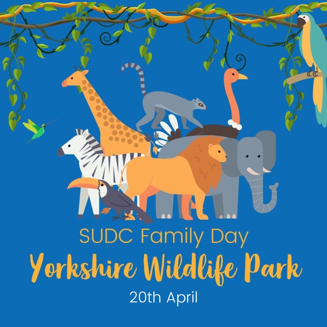 It's your last chance to register for the SUDC Family Day at the Yorkshire Wildlife Park. Please click the link below to secure your spot. sudc.org.uk/event/family-d… SUDC UK look forward to seeing you there. 💙⭐️