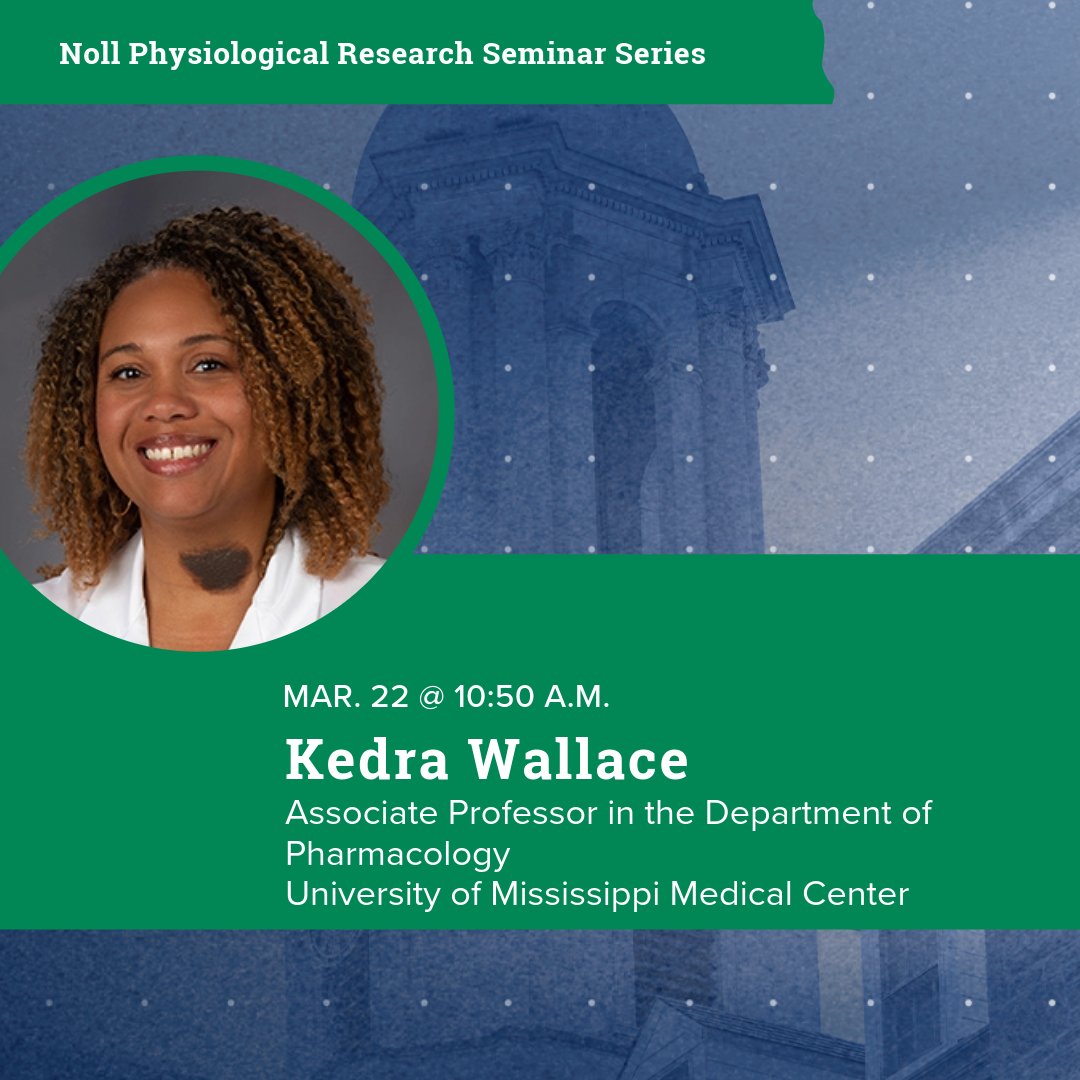 Don't miss out on Noll Physiological Research Seminar this Friday with Kedra Wallace discussing Hypertension During Pregnancy – A New Pre-existing Condition? For more information visit: ow.ly/sWyn50QVQRP