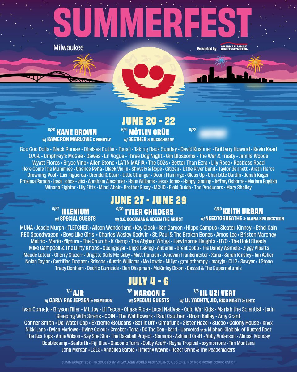 Milwaukeeans, we’re coming into town for some Kringle and @Summerfest. June 27th. Tickets on sale now.