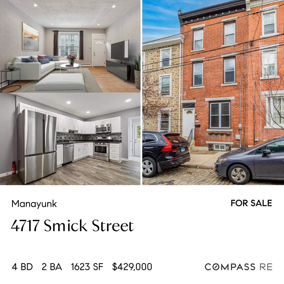 ColinGoodRE's tweet photo. Step into the charm of this stunning 4-bedroom home nestled on a picturesque cobblestone street, just a short stroll from Main Street Manayunk! 🏡

#myphillyhouse #manayunk #philly #parealestate #phl #compassrealestate https://t.co/ajKYfEqjqh