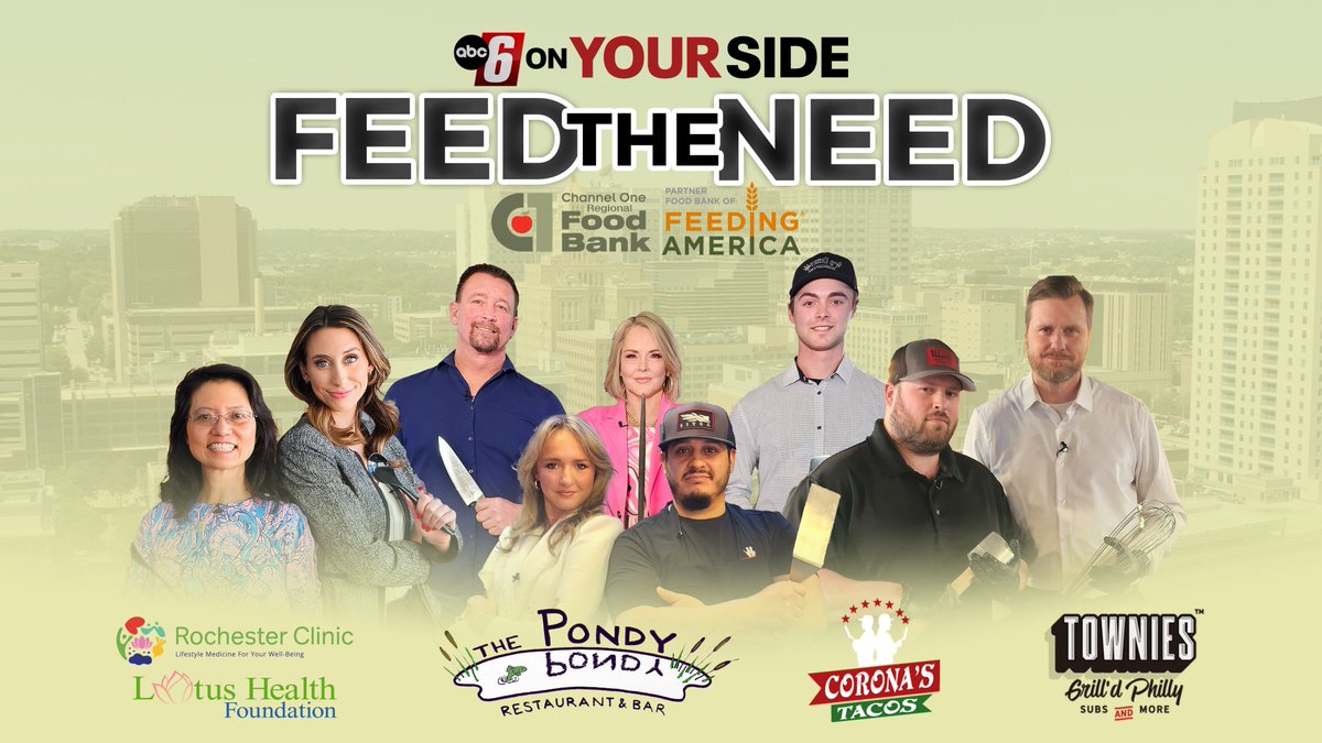 Five <a href="/ABC6NEWS/">ABC 6 News - KAAL TV</a> personalities are teamed up with five local chefs from popular restaurants to raise funds for #ChannelOneMN during <a href="/MNFoodShare/">Minnesota FoodShare</a> March! Vote for your favorite team at 4giving.com/donation/2C8D!