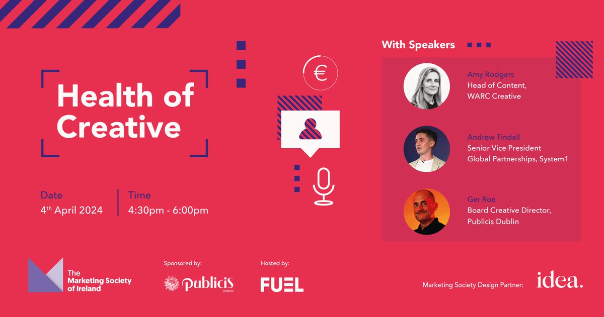 Mktsociety's tweet photo. Let's talk creative with @WARCEditors , @System1Research  &amp; @publicisdublin on April 4th at FUEL!

We'll discuss the latest insights and an empirical view, while also applying the creative lens, to challenge and inspire for your most effective work.

https://t.co/lYwZbMTYZm https://t.co/h0hInS9z9a