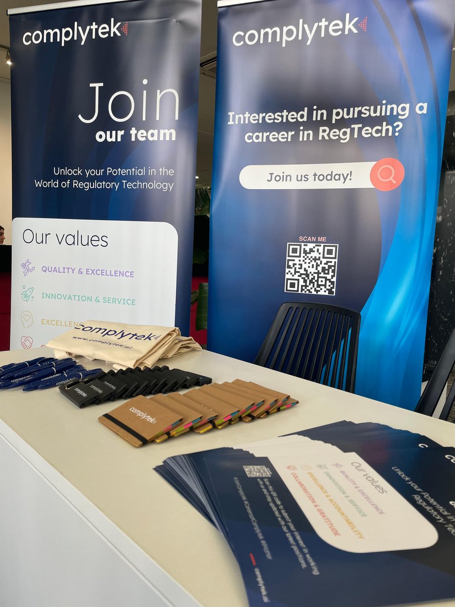 🌟#Complytek <a href="/UCLanCyprus/">UCLan Cyprus</a> Career Fair today! 

Swing by our booth to meet our team and discover the boundless opportunities in Regulatory Technology! 🎓 
📲 express your interest and explore exciting job openings through this link: eu1.hubs.ly/H08dgkJ0