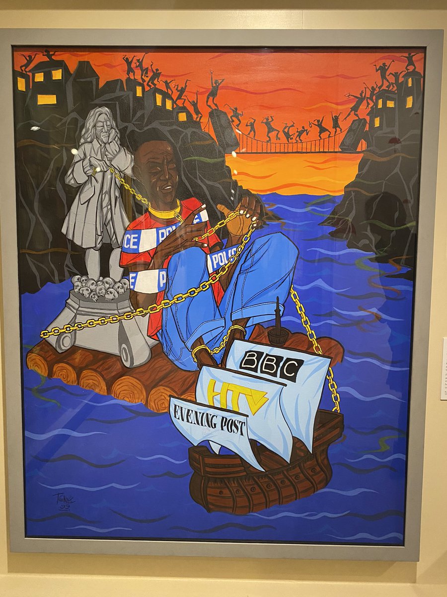 BerthoElara's tweet photo. La statue de l’esclavagiste Colston à bristol, jetée à bas puis finalement conservée couchée dans le musée - suite à une consultation populaire. De nouveau visible depuis qq jours et la voici dans son nouvel environnement. Intéressant cas de consultation collective https://t.co/uwATEB6OF8