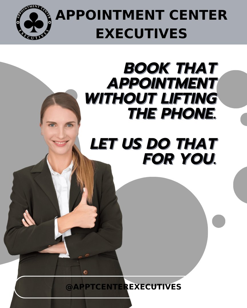 From cold calls to confirmed appointments, we're with you every step of the way. Partner with us for unparalleled growth. 🚀

#StressFreeSales #ExpertAssistance #appointmentcenterexecutives #ace #appointmentsetters #leads #recruiting #virtualassistant #calling #coldcalling