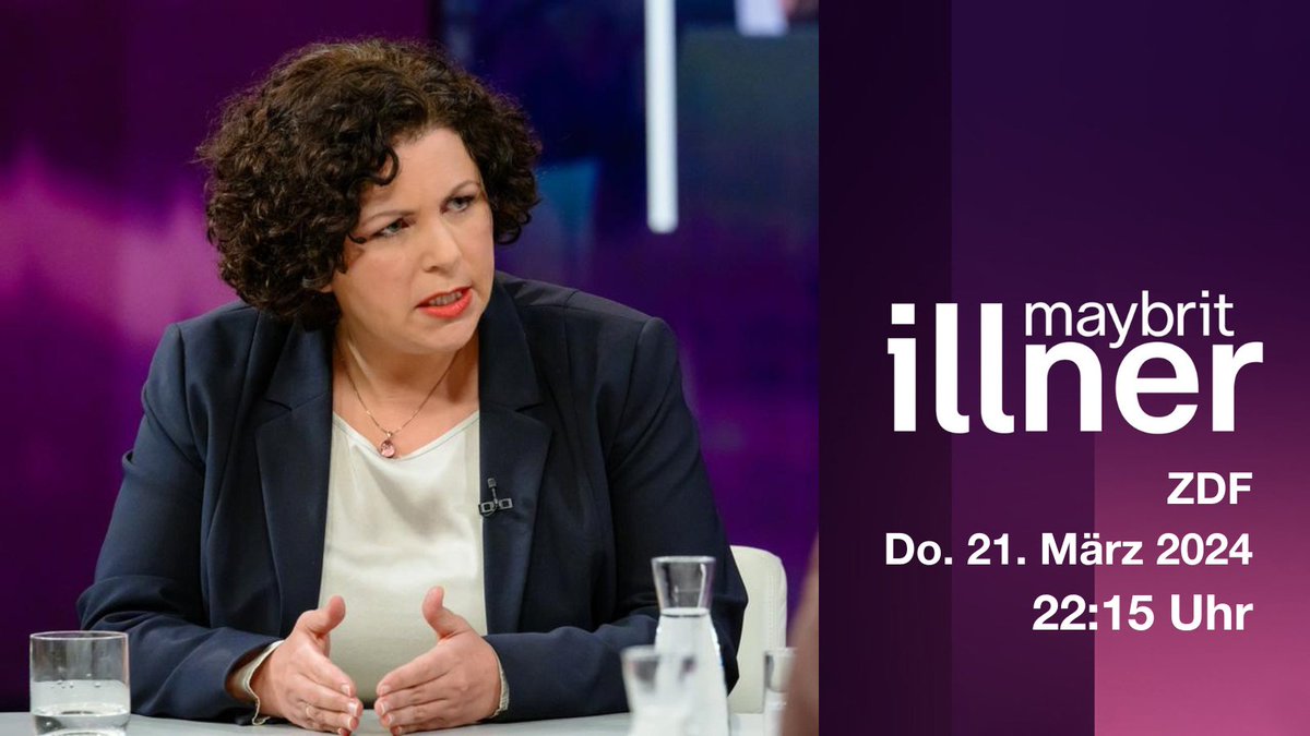 Unsere Parteivorsitzende Amira Mohamed Ali ist heute Abend um 22:15 Uhr bei Maybrit #Illner im #ZDF zum Thema 'Den Krieg einfrieren“ zu Gast.