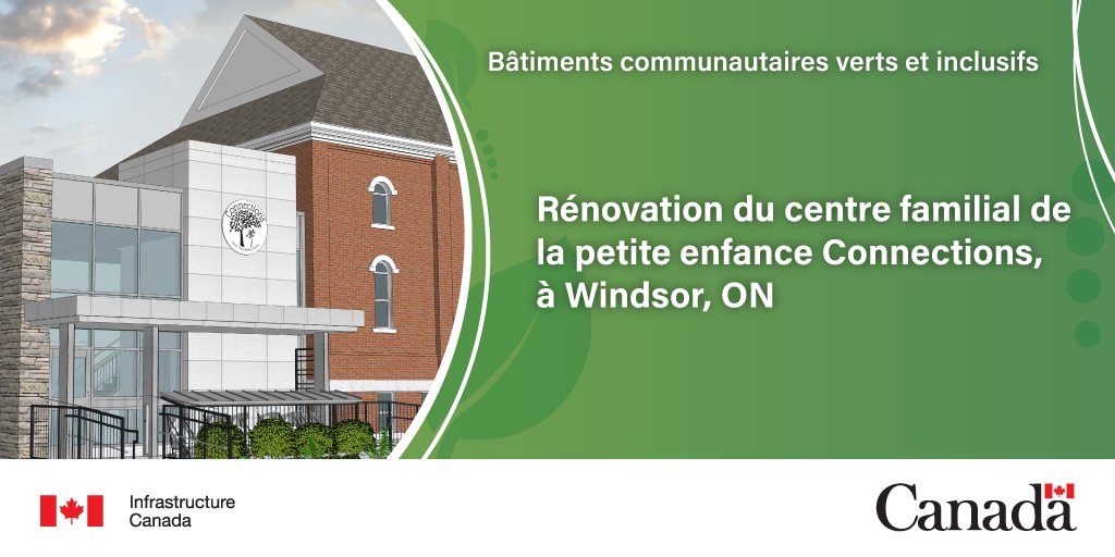Grâce au soutien fédéral, le projet Building Up du centre familial de la petite enfance Connections contribuera à des changements positifs à #Windsor, #ON.

Pour en savoir plus : canada.ca/fr/bureau-infr…
