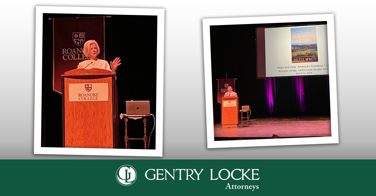 GentryLocke's tweet photo. Gentry Locke was a proud sponsor of Roanoke College’s Turk Pre-Law lecture series last week. Bestselling author Beth Macy spoke about America’s opioid addiction crisis and its impact locally and across the nation.
#BethMacy #CommunityEvents #GentryLocke https://t.co/7rCR1fFW52