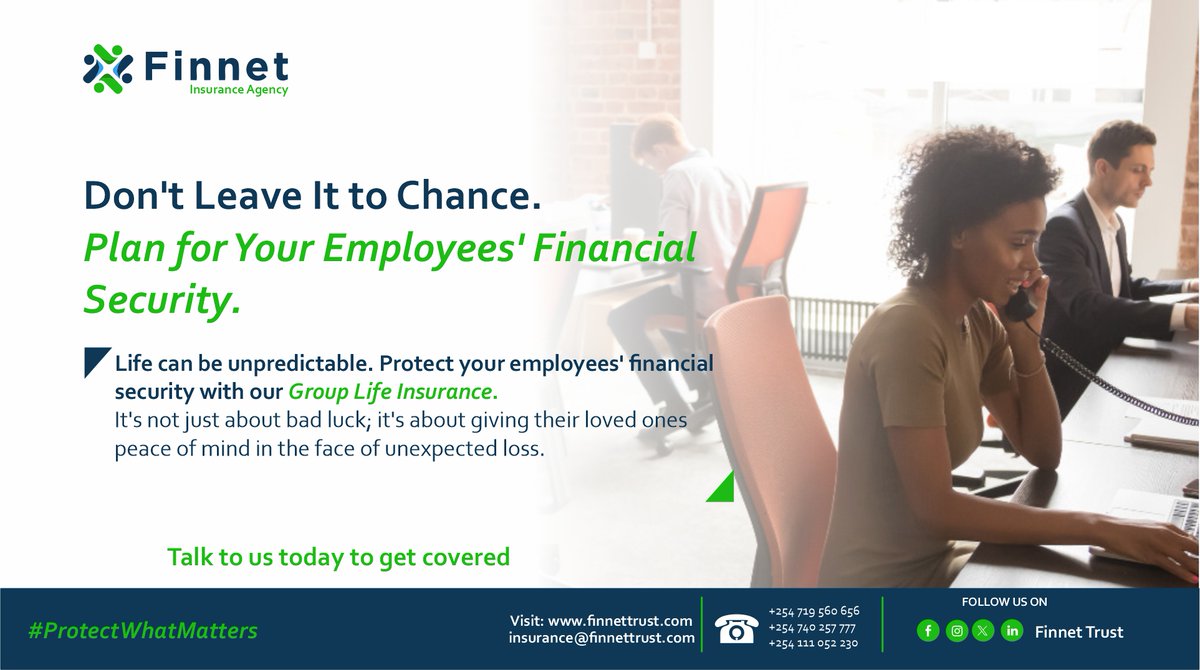 Life can be unpredictable.

Protect your employees' financial security with our  Group Life Insurance. It's not just about bad luck; it's about giving their loved ones peace of mind in the face of unexpected loss.

#finnetinsuranceagency #protectwhatmatters