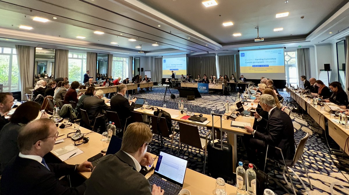 CCBEinfo's tweet photo. #CCBEStandingCommittee in Brussels: European elections, EU’s e-Justice Strategy, European Judicial Training report and digital transition of justice, Anti-Money Laundering, proposed Regulation on the protection of vulnerable adults are among the topics on the agenda. https://t.co/7CVvrE2U4j