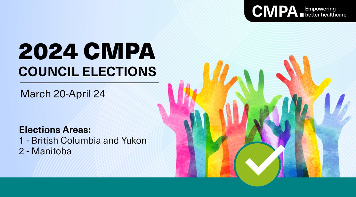 CMPAmembers's tweet photo. Voting has begun in the 2024 #CMPACouncil elections!
All members in British Columbia and Yukon, and Manitoba are eligible to vote.
🔗 Cast your vote today! https://t.co/8JNOe3PMXU
#MedTwitter #CDNhealth https://t.co/gwW2ZZCurH