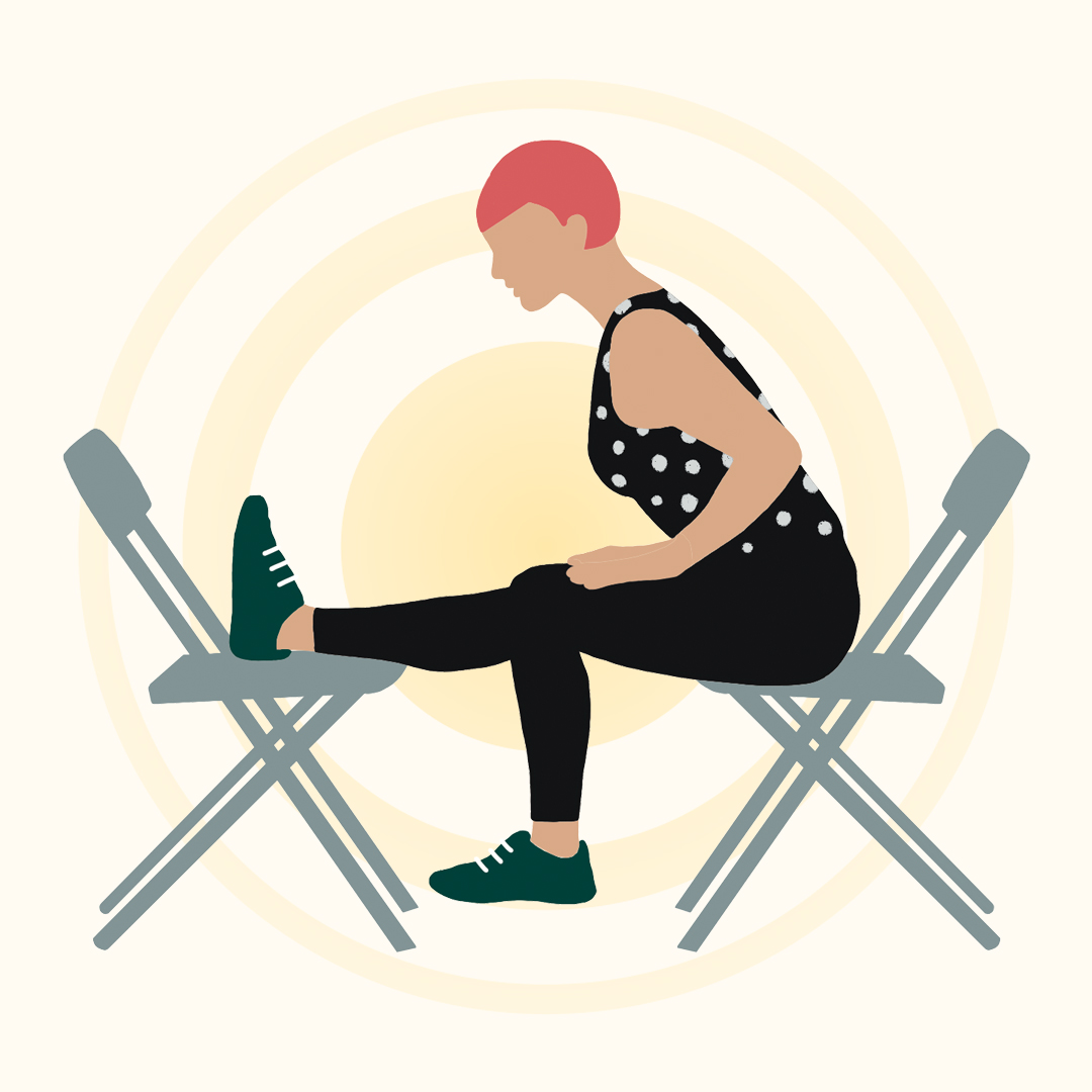 nettlbirmingham's tweet image. Midweek Moves #4 – The Leg Lengthener:

1. Whilst seated, extend one leg out and rest on another chair.

2. Bend forward from your waist.

3. Hold for 10 seconds.

4. Repeat on the other side.

#Nettl #MidweekMoves