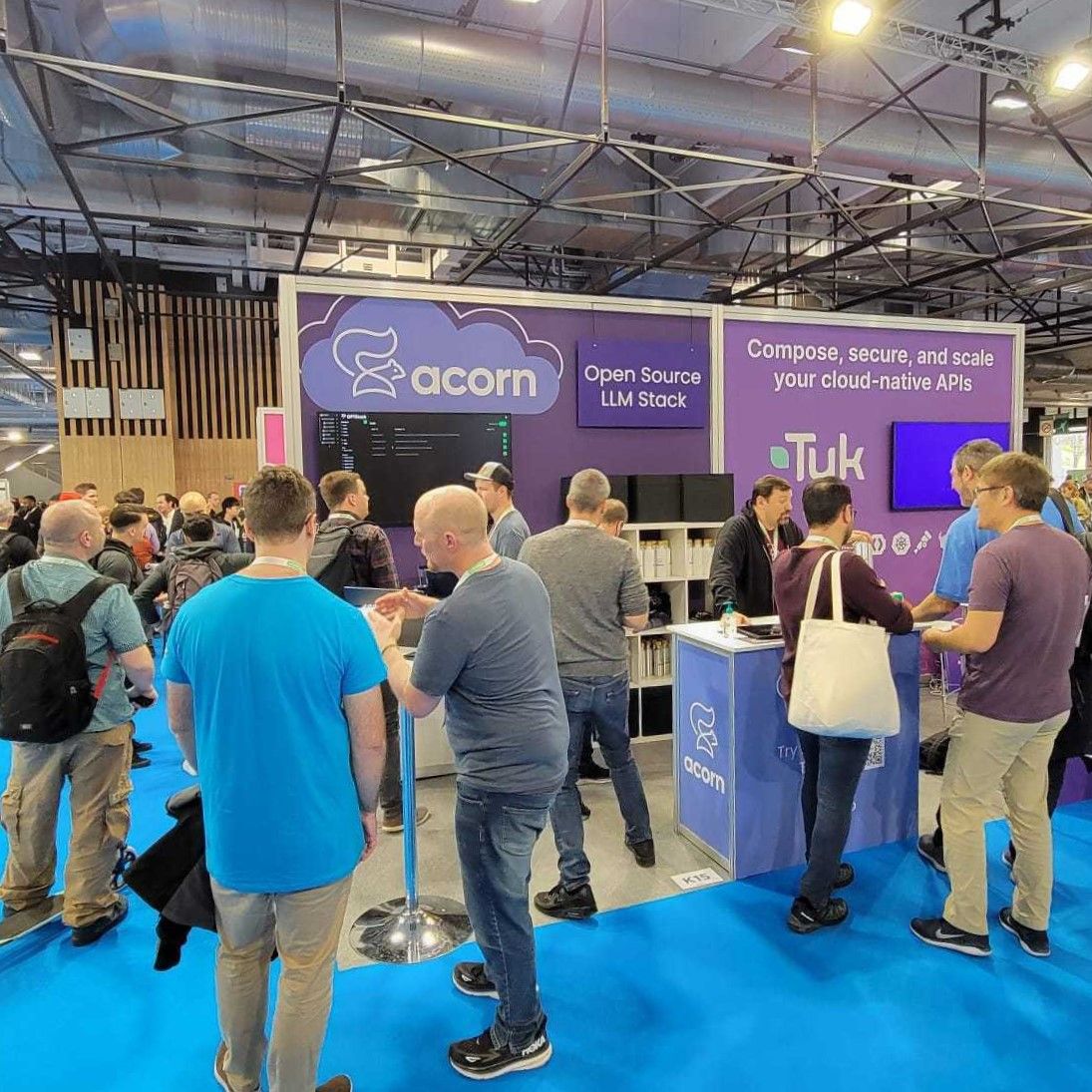 acornlabs's tweet image. #KubeCon Day 2 keeping our team busy! Come by booth #K15 to check out @GPTScript_ai & all the tools we've built with it so far 🌰 
#GPTScript @KubeCon_ #AI #LLM #Acorn