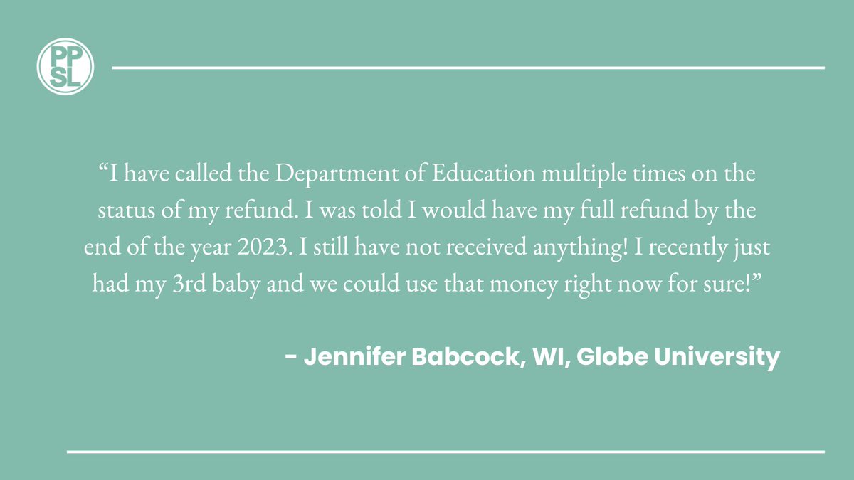 ⏰53 days past the Sweet v Cardona settlement deadline and these delays are holding families back. “I was told I would have my full refund by the end of the year 2023. I still have not received anything,” said Jennifer from Wisconsin.