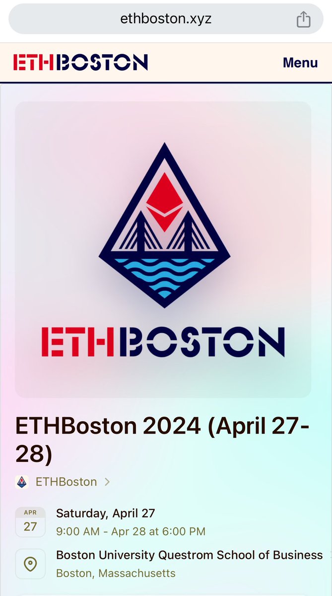 GM fam. Just got our tix to @ethboston give us a shout if you'll be there!