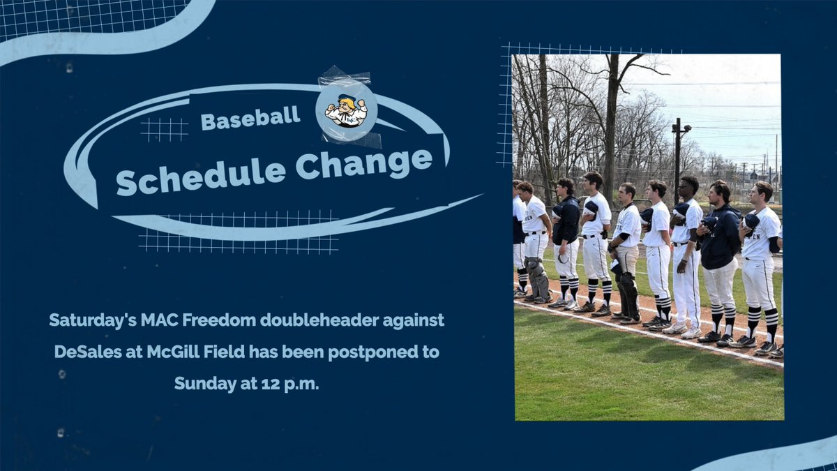 LVC Athletics (@lvcathletics) on Twitter photo Due to forecasted rain on Saturday, the <a href="/LVCBaseball/">LVC Baseball</a> doubleheader against DeSales has been moved to Sunday. Game one will begin at 12 p.m. at McGill Field!
#GoDutchmen
#lvcbase
#d3baseball Due to forecasted rain on Saturday, the <a href="/LVCBaseball/">LVC Baseball</a> doubleheader against DeSales has been moved to Sunday. Game one will begin at 12 p.m. at McGill Field!
#GoDutchmen
#lvcbase
#d3baseball