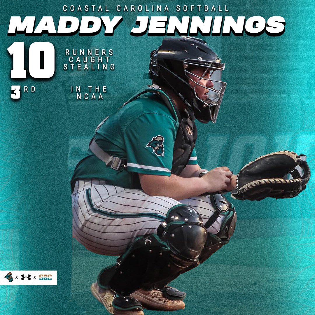 Third in the nation 💪🏼 Don’t steal on @mjanejennings she will catch you! #ChantsUp #TEALNATION