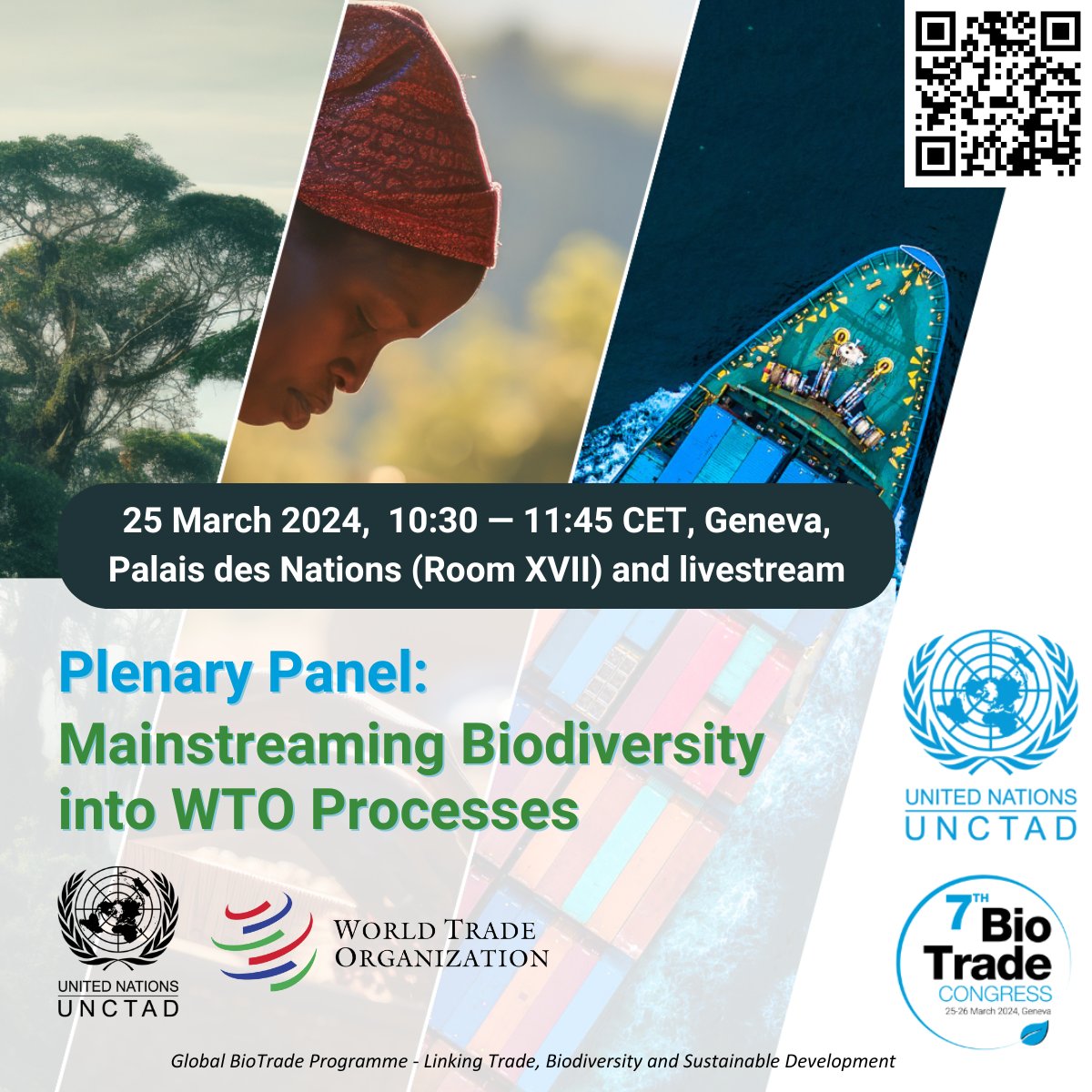 Join #BioTrade Congress for <a href="/UNCTAD/">UN Trade and Development</a> and <a href="/wto/">WTO</a> session on Mainstreaming #biodiversity into WTO Processes.
Check the Congress latest agenda and line up of speakers here: bit.ly/3SBkcIP
Register for the session here: lnkd.in/ePuCsEZT
#biodiversityplan #trade #BioTrade