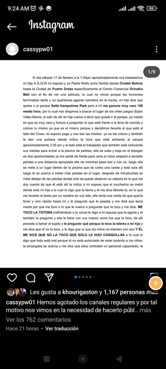 viicastillos's tweet photo. Lo tomé de Instagram y les comparto la información de lo sucedido en el parquecito de Orinokia.

Me parece super triste, asqueante y lamentable 🥺 los niños no se tocan. https://t.co/YRsfPef24E