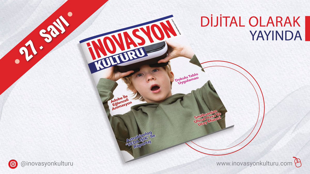İnovasyon Kültürü dergisi 27.sayısı dijitalde yayınlandı. Okumak için; inovasyonkulturu.com