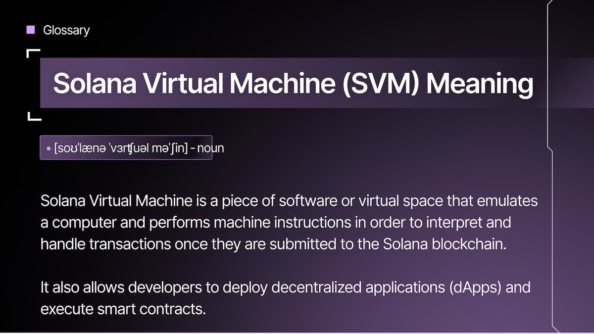 Do you know what the Solana Virtual Machine (SVM) is, or how it works/ To put it simply, the SVM is the software framework that allows the Solana network to handle thousands of transactions per second and execute smart contracts. Learn more: ledger.com/academy/glossa…