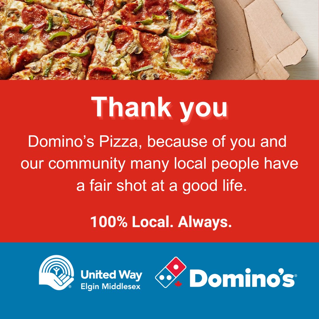 Pi Day was a success because of you Domino’s 🍕! Thank you and the community for being #United to help local people have a fair shot at a good life. #PizzaLove #LocalLove #United