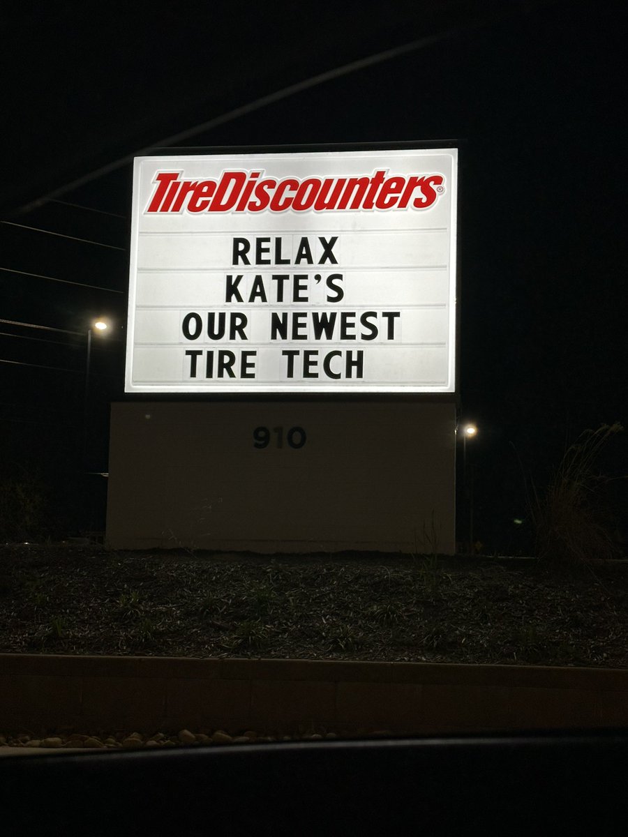 Can’t believe @TireDiscounters is just now telling us.