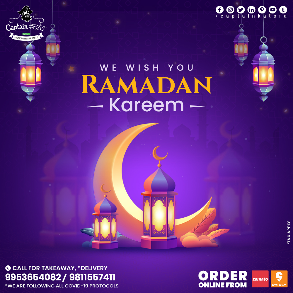 CaptainKatora's tweet photo. Ramadan Mubarak (Ramadan Kareem)

#CaptainKatora #CaptainKatoraRestaurant #ramadan #islam #muslim #allah #quran #ramadhan #islamic #muslimah #ramadankareem #eid #ramadanmubarak #makkah #madinah #eidmubarak #happyeid https://t.co/UkkXP9HmZV